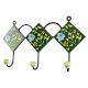 Forest Green Leaf Flower Ceramic Tile Hook Online